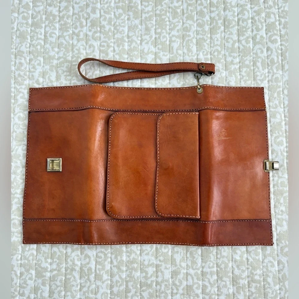 Vintage Genuine Leather Convertible Clutch Wallet Wristlet | Handmade Artisan - Picture 13 of 16